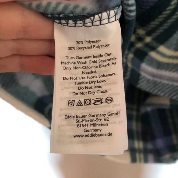 Eddie Bauer Quest Fleece Sweatshirt Long Sleeve Quarter Zip Pear Plaid New Small - Picture 6 of 8